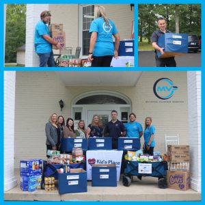 Collage of photos of Plasman MVP employees donating to Kid's Place in Lawrenceburg, Tennessee